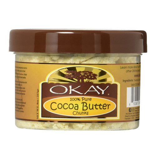 Okay 100% Pure Butter Chunks For Healthy Skin and Hair, 8 Oz